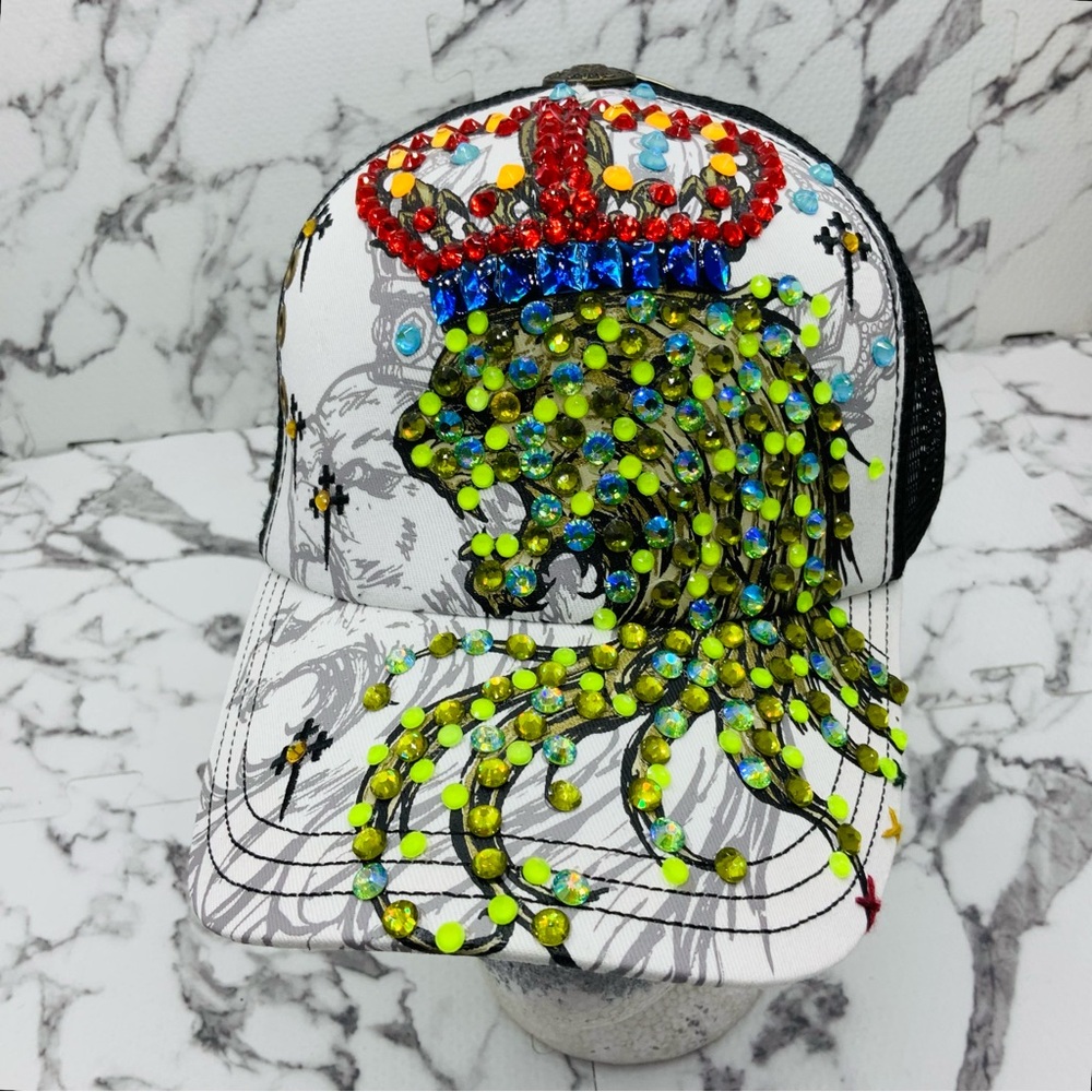 Men’s Lion King Rhinestone Trucker Hat by Rebel Spirit